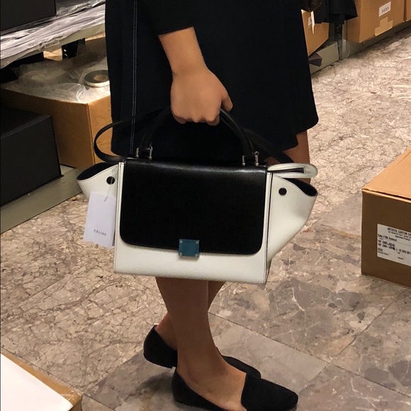 Celine Trapeze Handbag, black and white - Picture 2 of 6